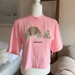 Palm Angels Cropped Printed cotton-jersey t-shirt